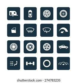 auto icons universal set for web and mobile