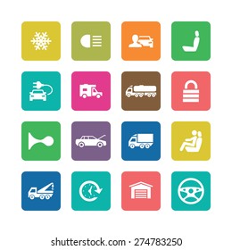 auto icons universal set for web and mobile