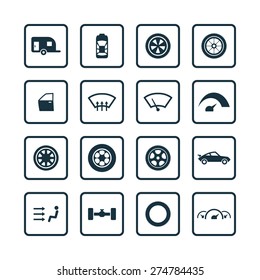 auto icons universal set for web and mobile