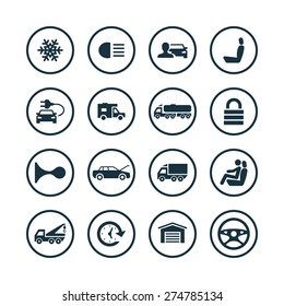 auto icons universal set for web and mobile
