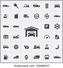 auto icons universal set for web and mobile