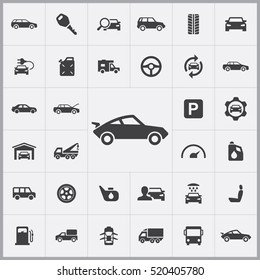 auto icons universal set for web and mobile