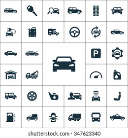 Auto Icons Vector Set