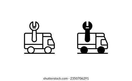 Diseño de iconos de la Industria Automática con ilustración de fondo blanco
