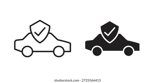 Auto-Versicherung Symbol in gefüllt, dünne Linie, Strichstil für Website und Apps