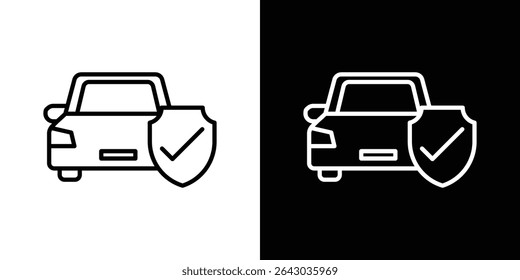 Icono de seguro automático Vector de logotipo de estilo plano. perfecto para diseños de UI