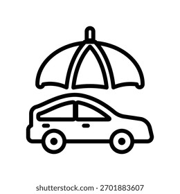 Auto Insurance Symbol, Linien-Vektorgrafiken