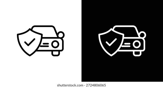 Auto Versicherung Symbol Logo Konzept in Strichen