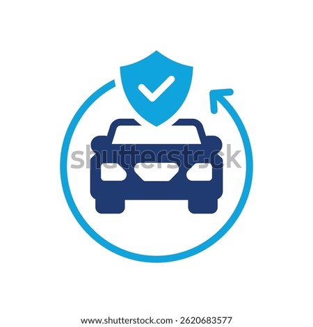 Auto Insurance Icon Mixed Vector Illustration