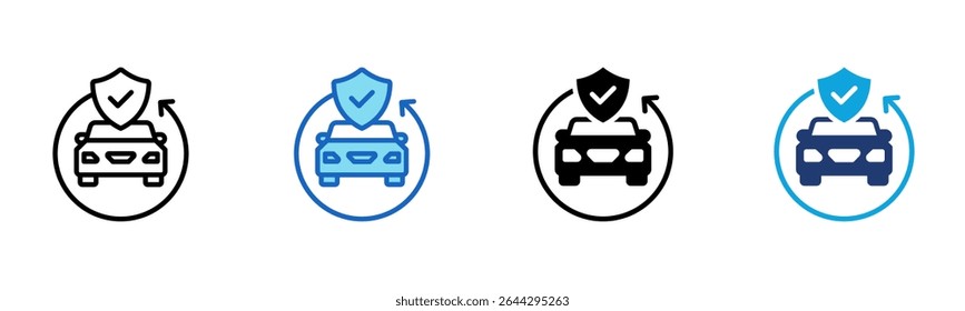 Auto Insurance icon Multi Style Vector Illustration