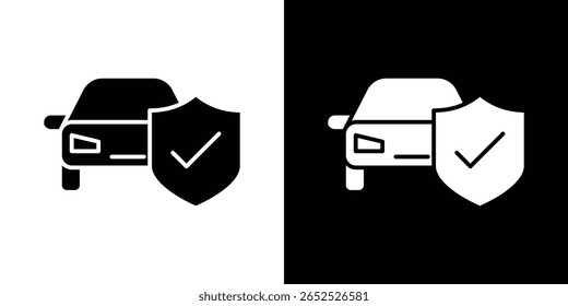 Auto insurance icon symbol collection. Flat vector stock illustration.