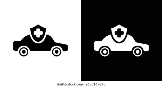 Auto insurance icon symbols. Vector illustration.