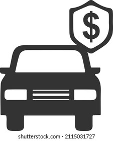 Vektorgrafik für die Autoversicherung. Autoversicherungssymbol
