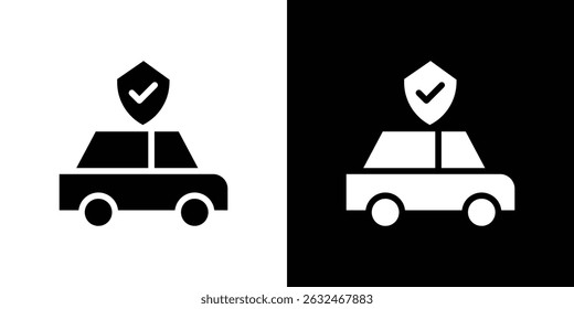Auto insurance icon Vector in flat style. Collection silhouettes