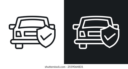 Auto insurance icons. vector set in black colors