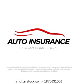 auto insurance logo design template. Car showroom company logo. Car Vector illustration. Car insurance logo design