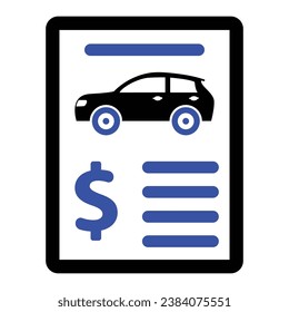 Icono de directiva de seguros automática, gráficos de vectores