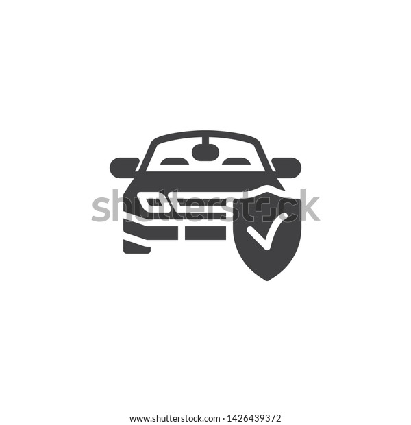 Auto insurance vector icon. filled flat\
sign for mobile concept and web design. Car guard shield glyph\
icon. Symbol, logo illustration. Vector\
graphics