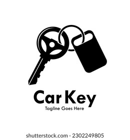 Auto key or car key design logo template illustration