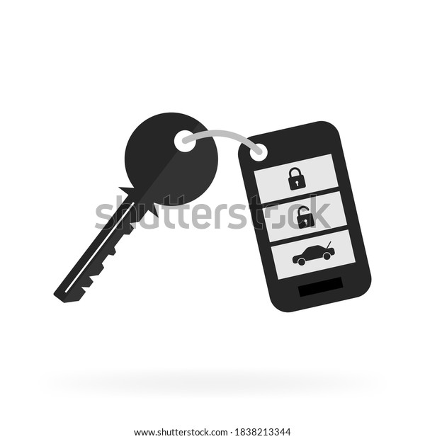 Auto key,\
great design for any purposes. 3d vector illustration. Blue\
background. White background. Vector\
icon.