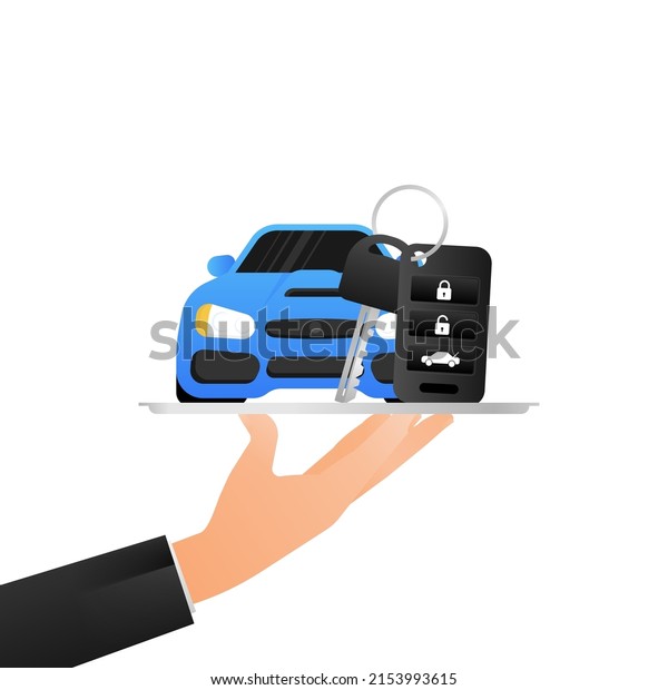 Auto key, great design for any\
purposes. Blue background. White background. Vector\
icon