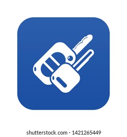 Auto key icon blue vector isolated on white background