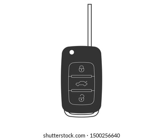 Auto key icon vector. Car keys symbol flat design.