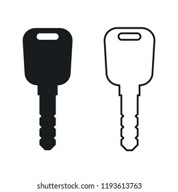 Auto key, ignition key for the car. Icon on white background. Vector illustration.