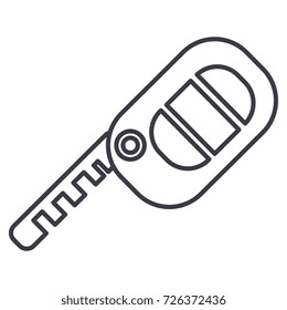 auto keys vector line icon, sign, illustration on background, editable strokes
