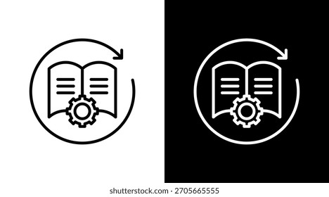 Auto Learn Outline White Icon Set Design