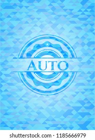 Auto light blue mosaic emblem