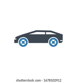 Auto loan, car icon (vector illustration)