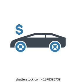 Auto loan, car icon (vector illustration)