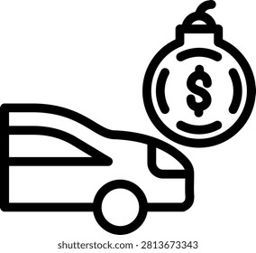 Auto Loan Debt Vector Design Icon Style