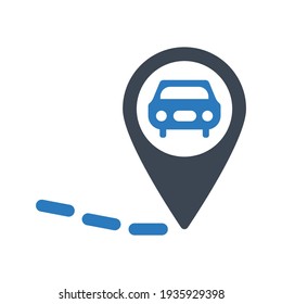 Auto location icon.car,point (vector illustration)