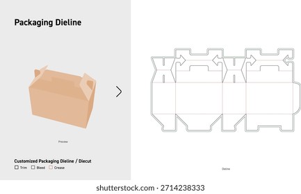 Auto Lock Bottom Box Dieline Template