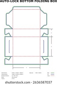 Auto lock bottom folding box template die cut design