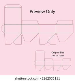 Auto lock - Crush Lock - Fold Base box Die Cut - Template 10 x 5 x 10 cm