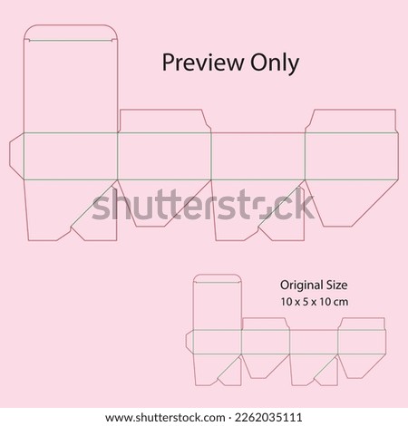 Auto lock - Crush Lock - Fold Base box Die Cut - Template 10 x 5 x 10 cm