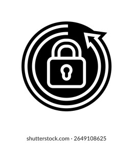 auto locking glyph icon vector. auto locking sign. isolated symbol illustration