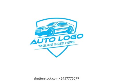 Logotipo de coche, logotipo del icono del coche, tienda del coche, logotipo de la reparación del coche.
