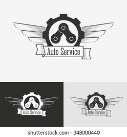 Auto logo design template. Concept for automobile repair service, spare parts store. .  Mechanic service