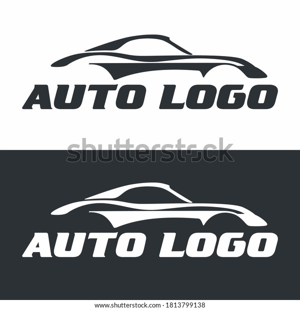 Auto logo. Stylized silhouette of a modern\
passenger car. Vector\
graphics