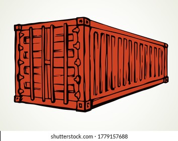 Contenedor para transporte. Dibujo de vectores