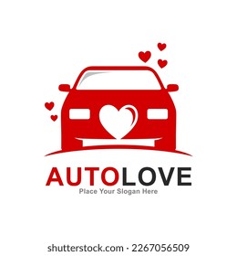 Auto love vector logo design. Suitable for business, transportation and love symbol