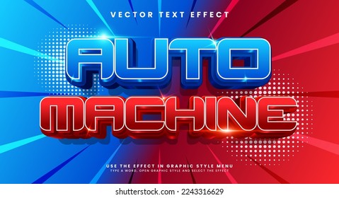 Auto machine editable vector text effect with factory concept.