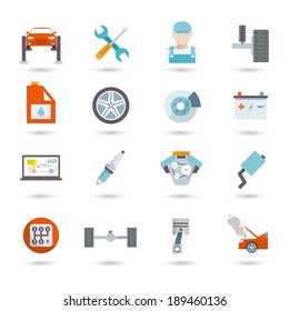 Auto Mechanic Car Service Transport Work And Maintenance Icons Isolated Vector Illustration