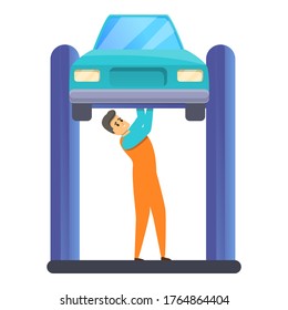 Auto mechanic fix car icon. Cartoon of auto mechanic fix car vector icon for web design isolated on white background