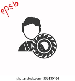 Auto mechanic grey icon.