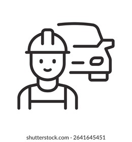 Auto mechanic icon with car. Vector illustration.